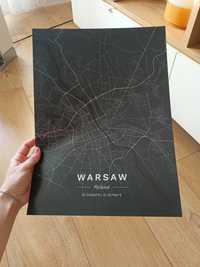 Nowy plakat A3 z mapą Warszawy! Czarno-biały skandynawski loft