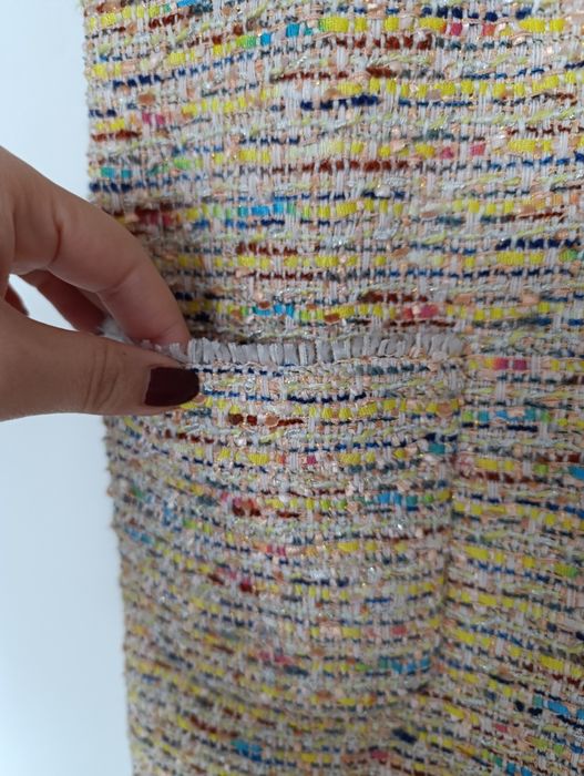 Mango rozmiar M 38 tweedowa sukienka krótki rękaw do pracy do biura