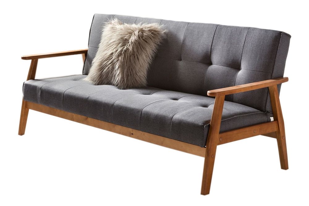 sofa rozkładana skandynawska salesfever 190 cm szara