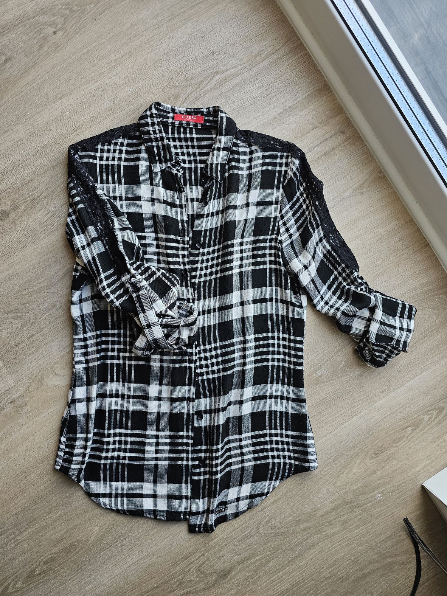 Koszula flanelowa z koronką Guess XS/S