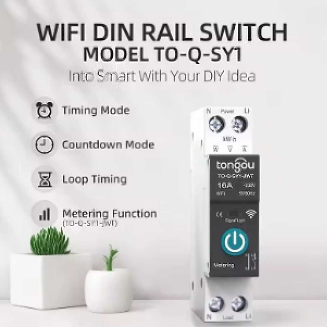 Розумне реле WiFi 1-ф Tongou TO-Q-SY1 63А моніторинг пар-ів мережі