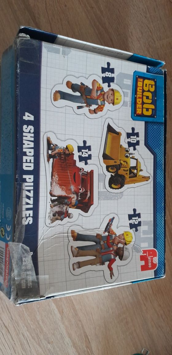 Puzzle konturowe Jumbo, Bob Budowniczy, 4 układanki w teczce