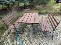 Komplet mebli stół do ogrodu i dwie ławki 150 cm każda