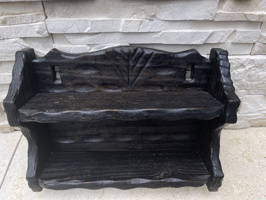 Stara rzeźbiona ręcznie półka półeczka