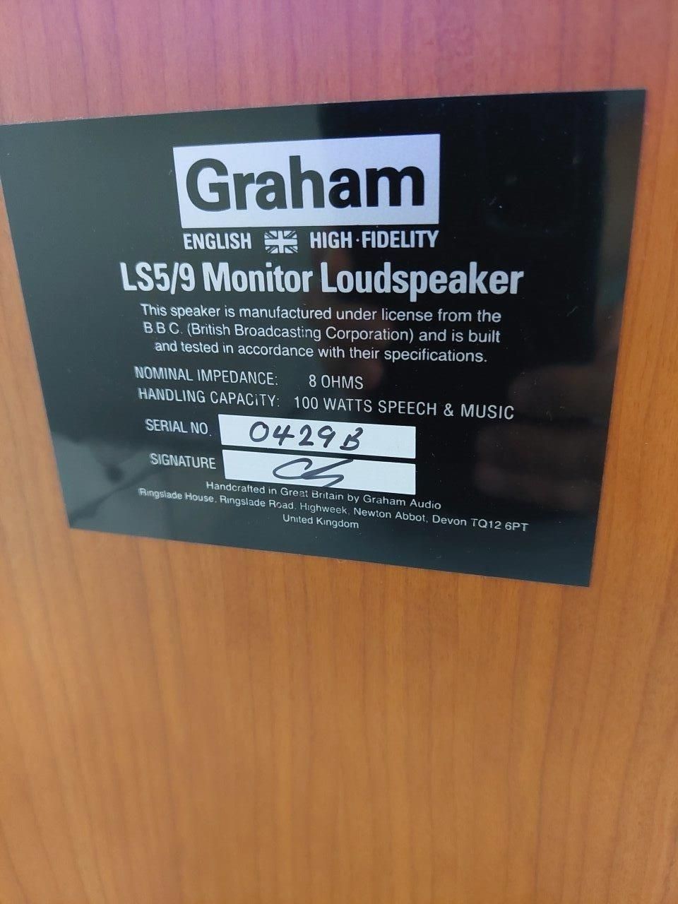 Kolumny GRAHAM plus podstawy AUDIO LS5/9 licencja BBC