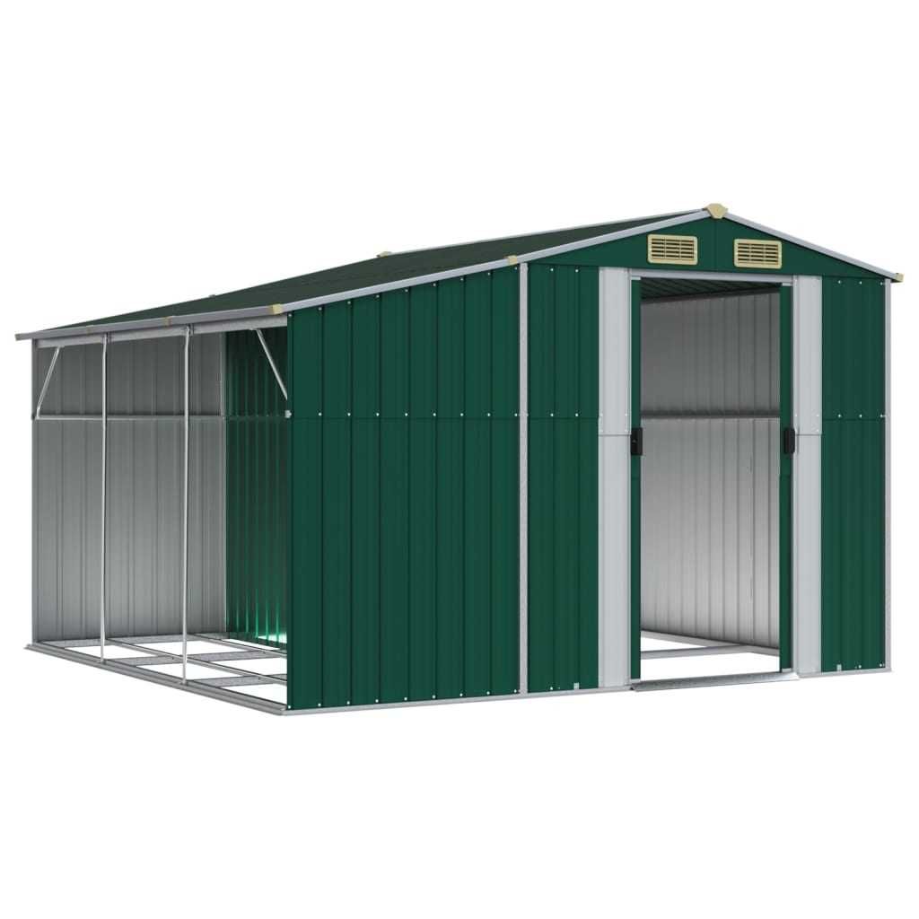 Abrigo de Jardim em Aço Galvanizado 277x279x179 cm Verde