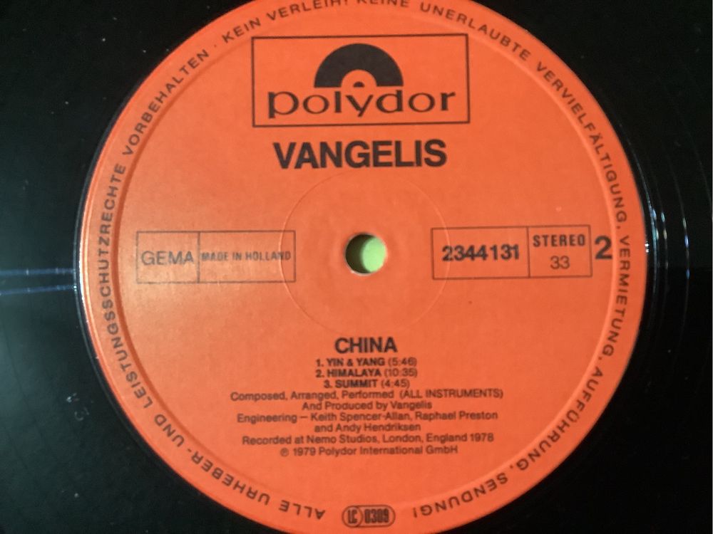 Vinil - Vangelis - China