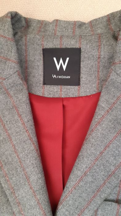 Blazer de mulher cinza com listas bordeaux 36 LANIDOR