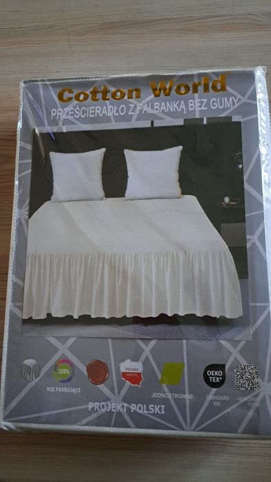 Prześcieradło 200x220 z falbanką bez gumki
