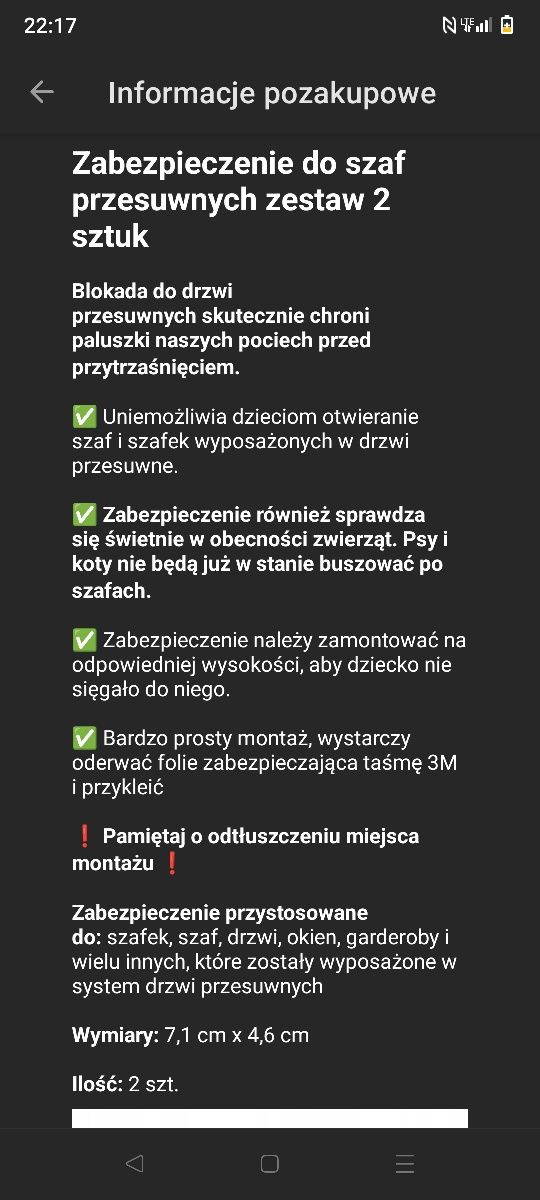 Magnetyczne blokady mebli + blokady drzwi przesuwnych