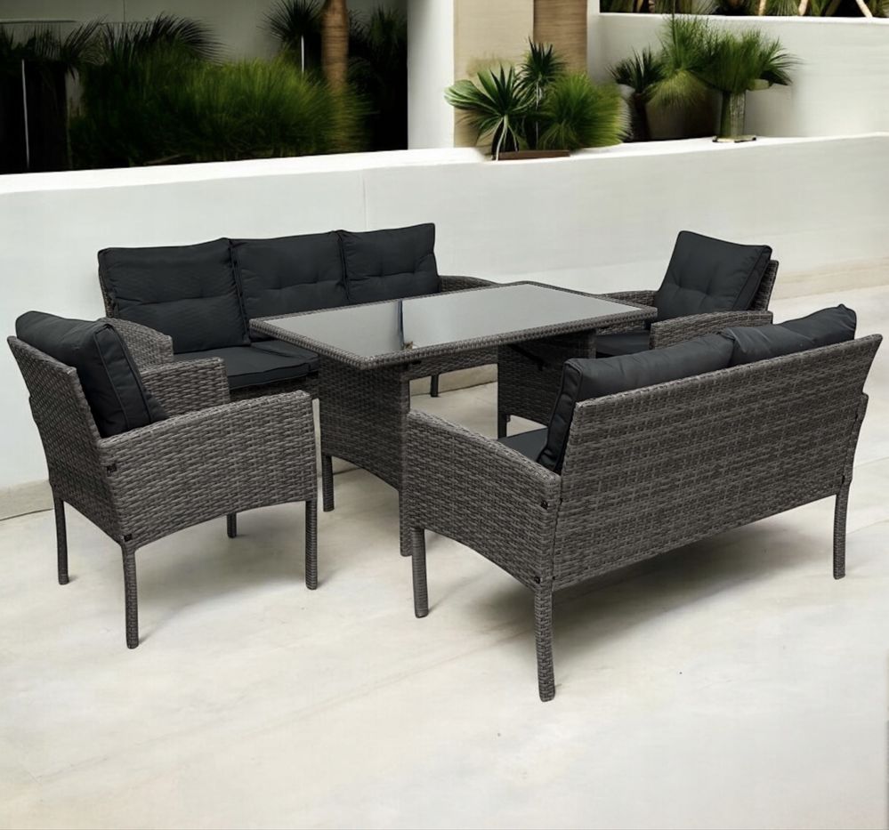 Zestaw mebli technorattan kolory sofa fotele stół