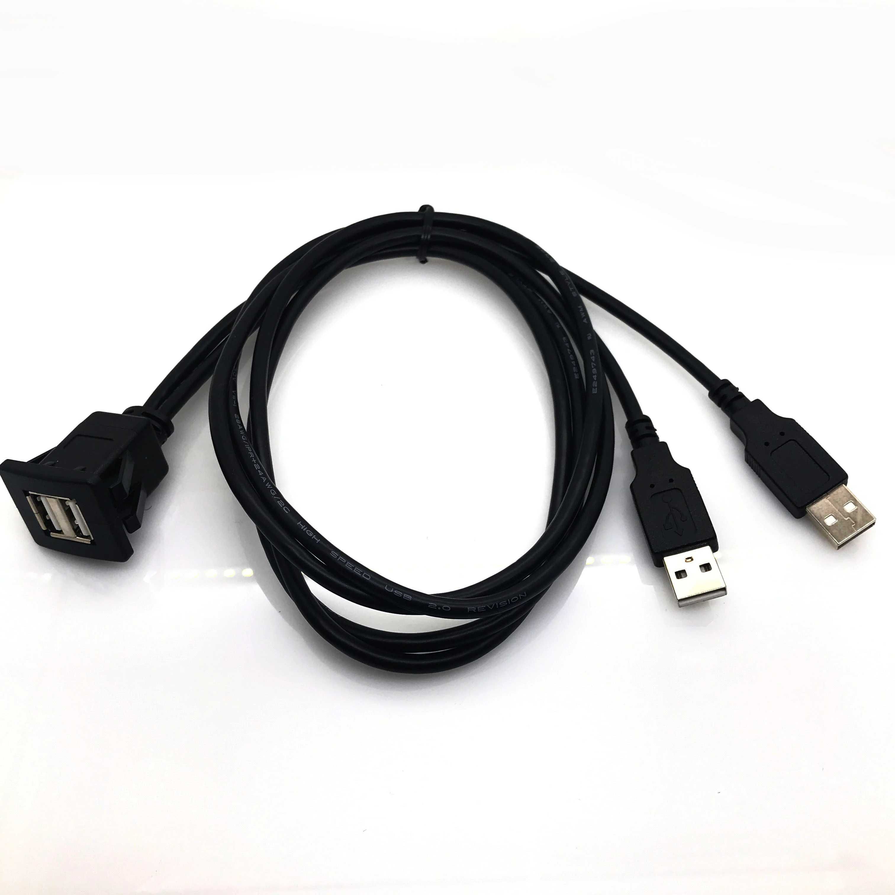 Cabos de Extensão USB duplos, de embutir, com 2 metros