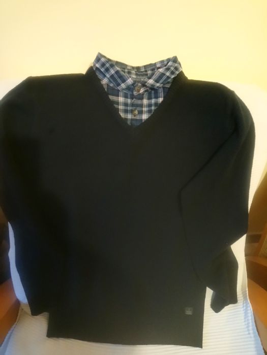 Sweterek granatowy z koszulką