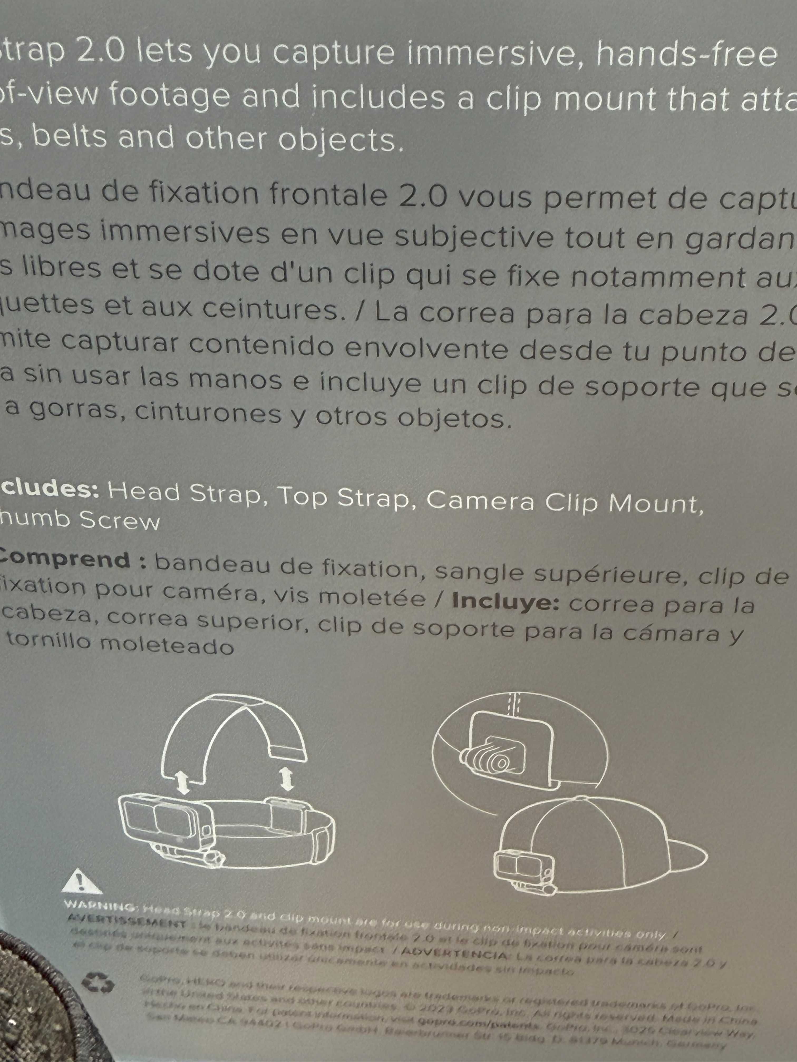 Opaska na głowę GoPro Head Strap 2.0, oryginalna