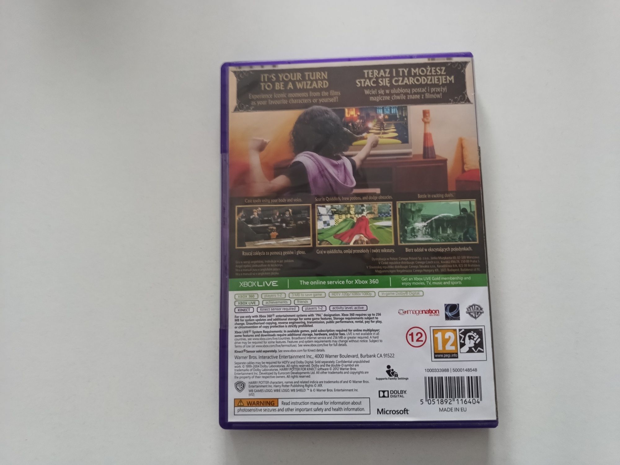 Gra Xbox 360 Harry Potter For KINECT (instrukcja Polska)