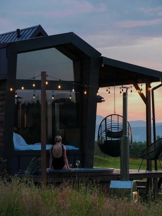 domek w górach SAUNA BALIA JACUZZI tiny house spa dla 2 osób z psem
