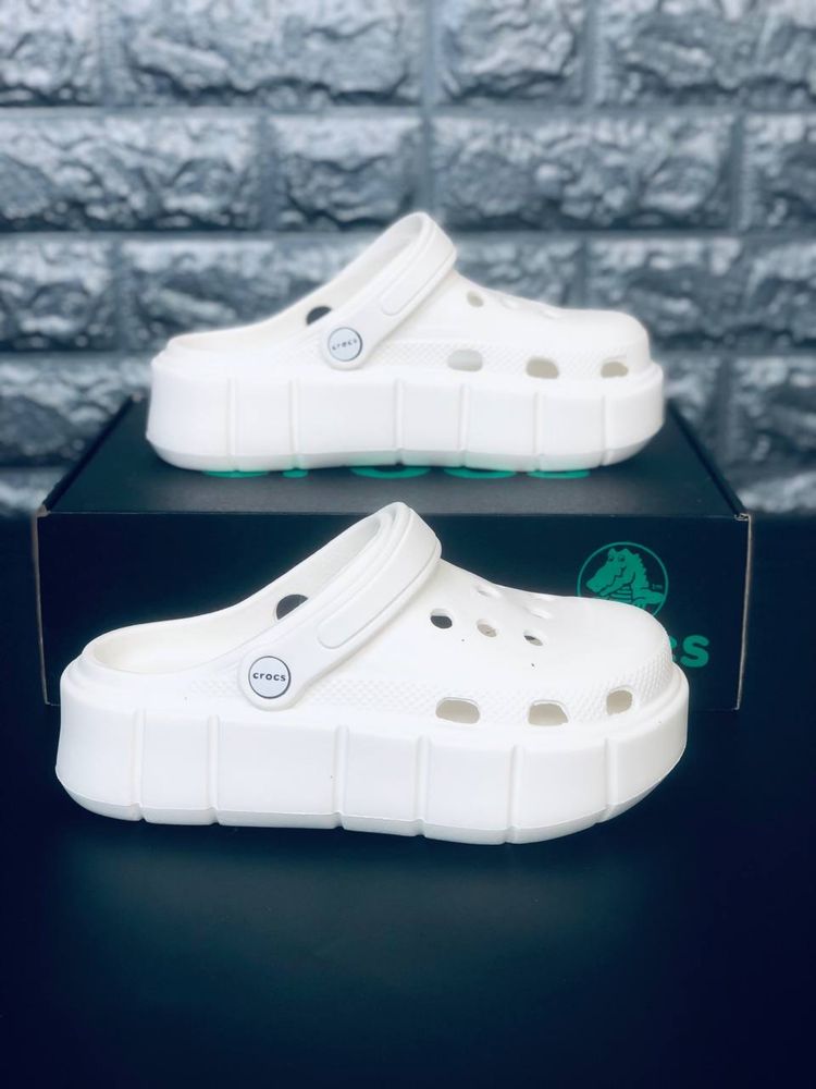 Белые кроксы на платформе / Крокс белые / білі крокси / Crocs Platform