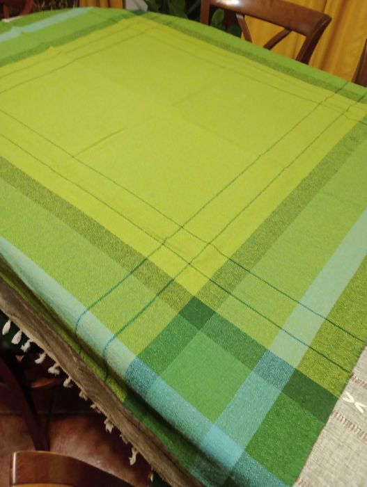 Obrus 123 x 123 zielona krata
