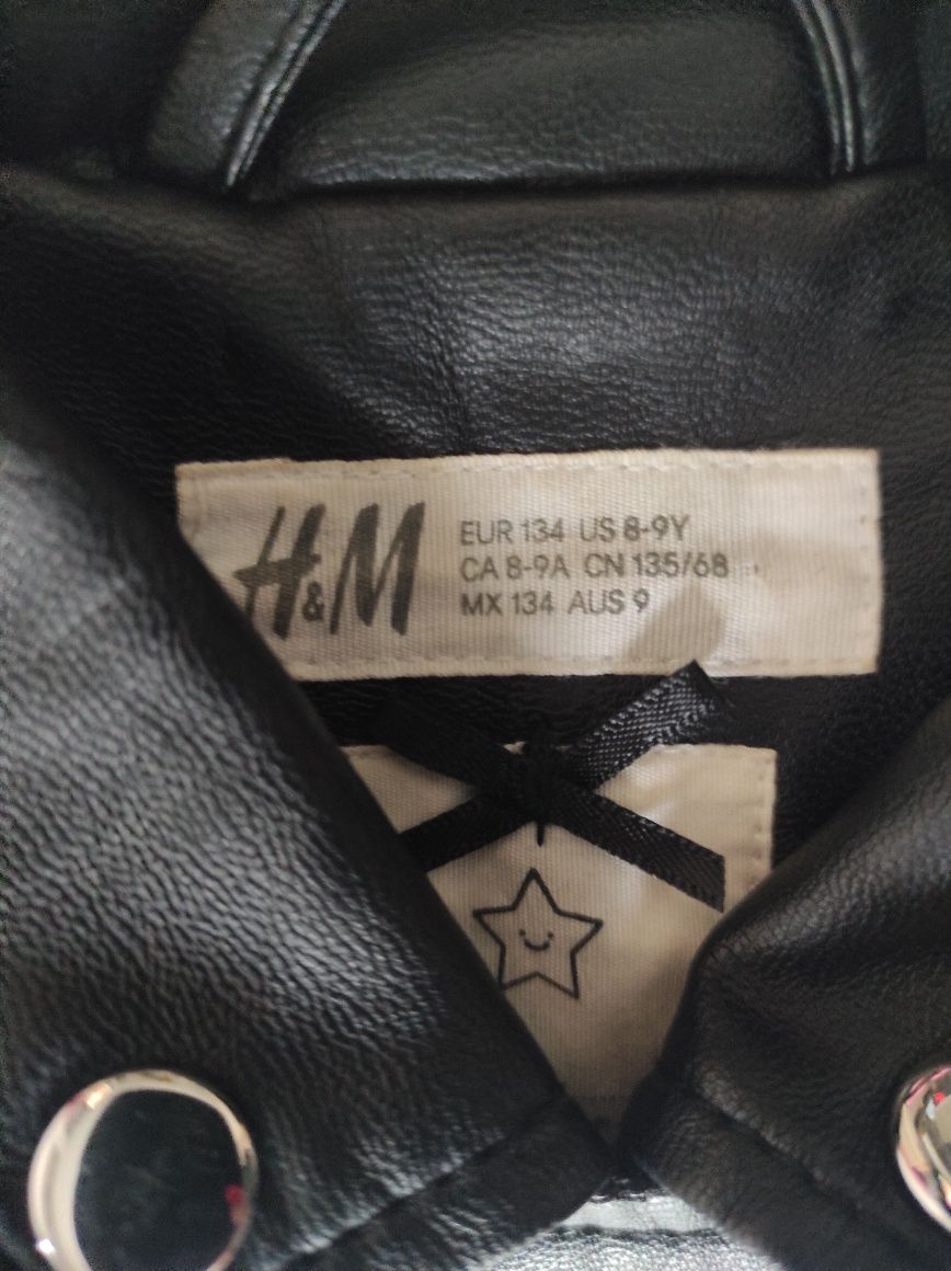 Ramoneska H&M dla dziewczynki, ecoskóra rozmiar 134