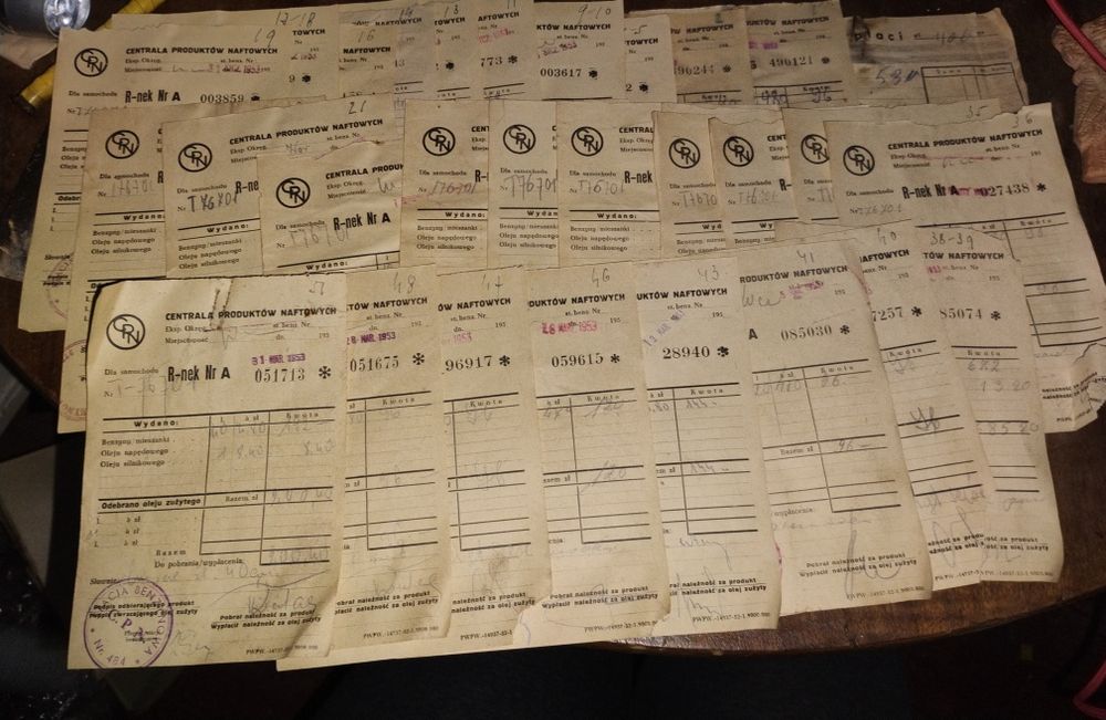 Zestaw 29 oryginalnych dokumentów CPN z 1953 r.