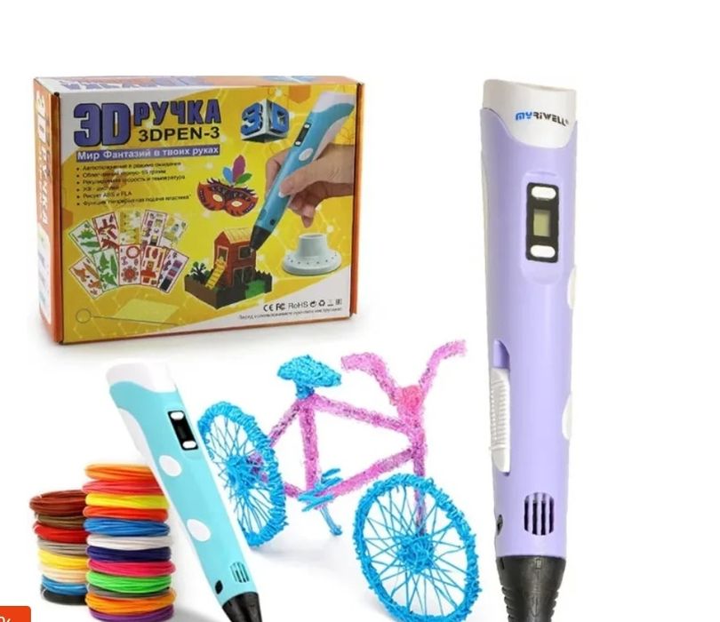 3d ручка 3Д  pen 2 3 6 c LCD дисплеем.Нити.Подставка  пластик дроп