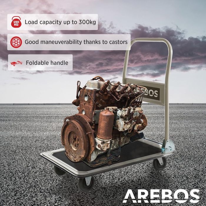 Wózek magazynowy platforma transportowa do 300 kg składana