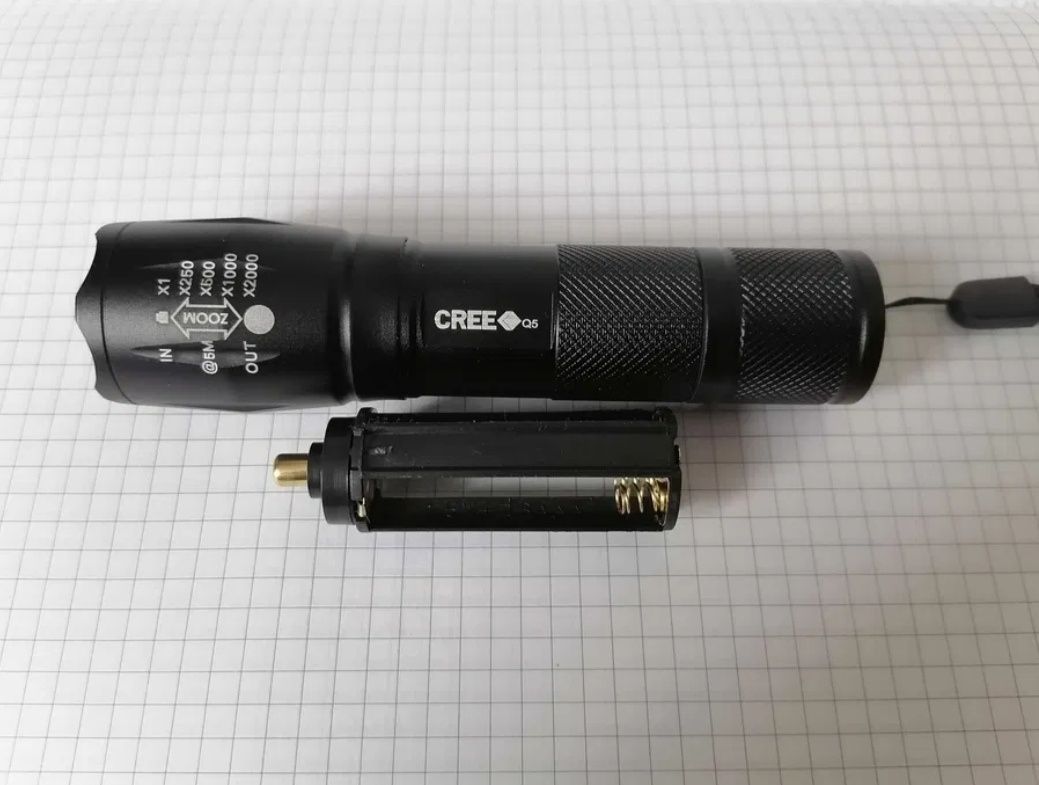 Фонарик Т6 Cree 18650 акамулятор алюминиевый
