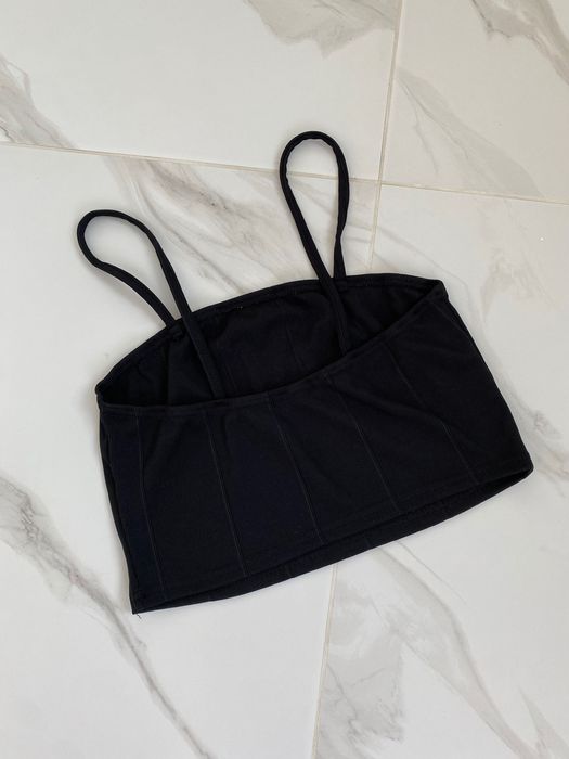 Топ кроптоп топ бандо топ з довгим рукавом в рубчик розмір M бежевий