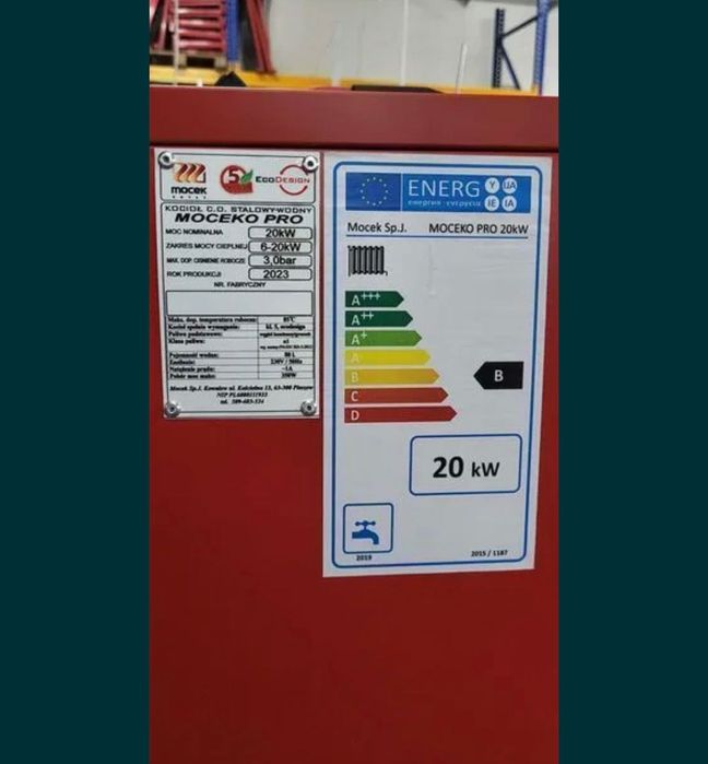 Kocioł ekogroszek, Pellet, drewno Mocek piec 5kl 20kW żeliwny podajnik
