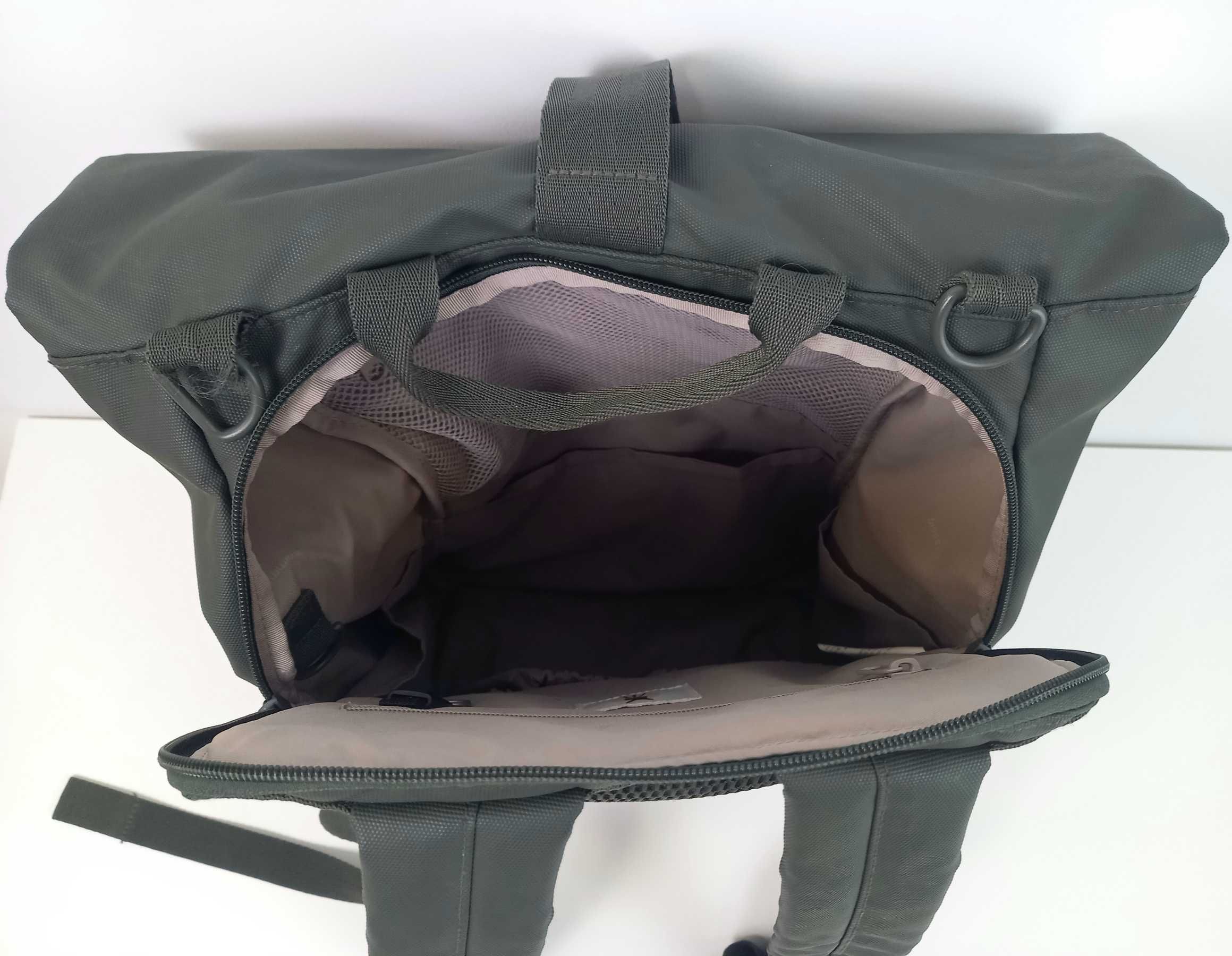 Plecak organizer Lassig Green Label Rolltop Up Backpack Olive zielony