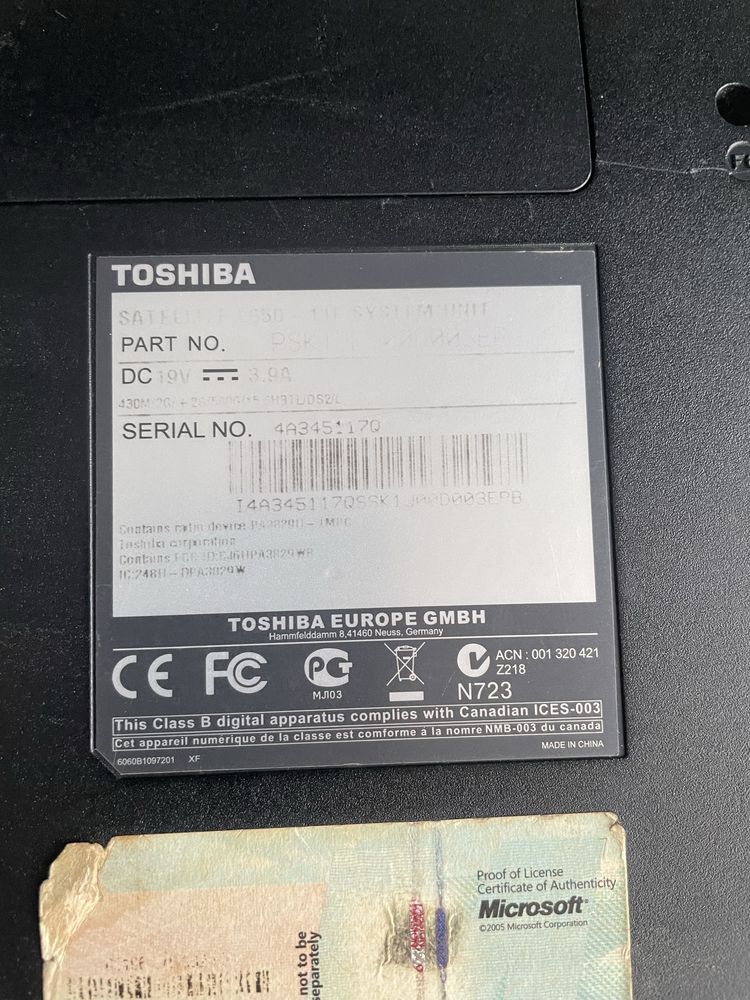 Portatil Toshiba Satellite reparação/peças