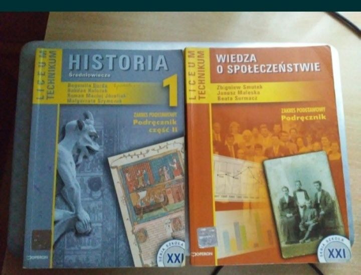 Podręczniki historia, wos, szkoła średnia