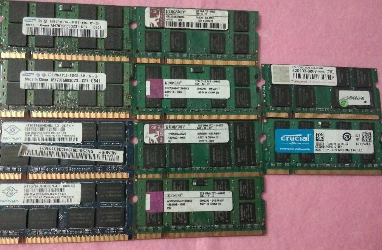 Оригінальна ноутбучна пам"ять Sodimm ddr2-800(667)-2Gb 2rx8 pc6400