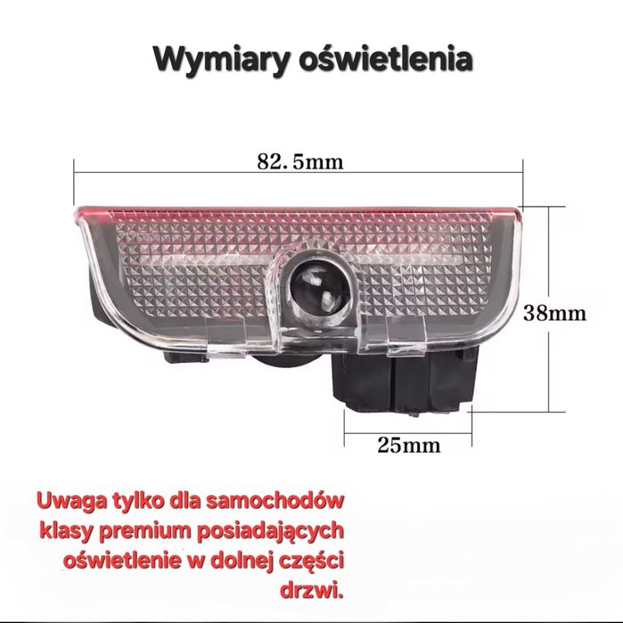 Projektor oświetlenie drzwi z wyświetleniem znaczka  VW - 4szt.