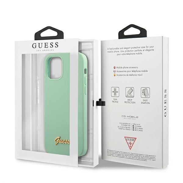 Guess Etui Silicone Vintage Zielony iPhone 12 Mini 5,4"