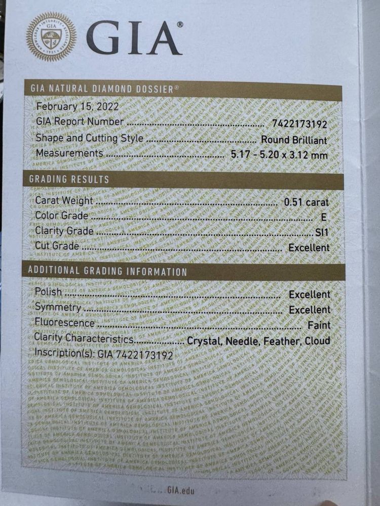 Кольцо с бриллиантами 1.51ct   золото :
