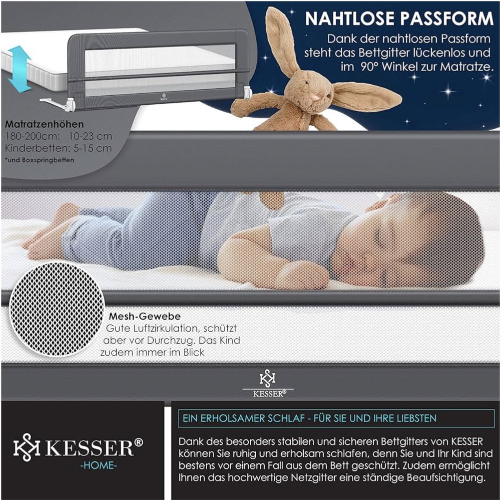 KESSER® Kratka ochronna do łóżeczka dziecięcego dla dzieci,