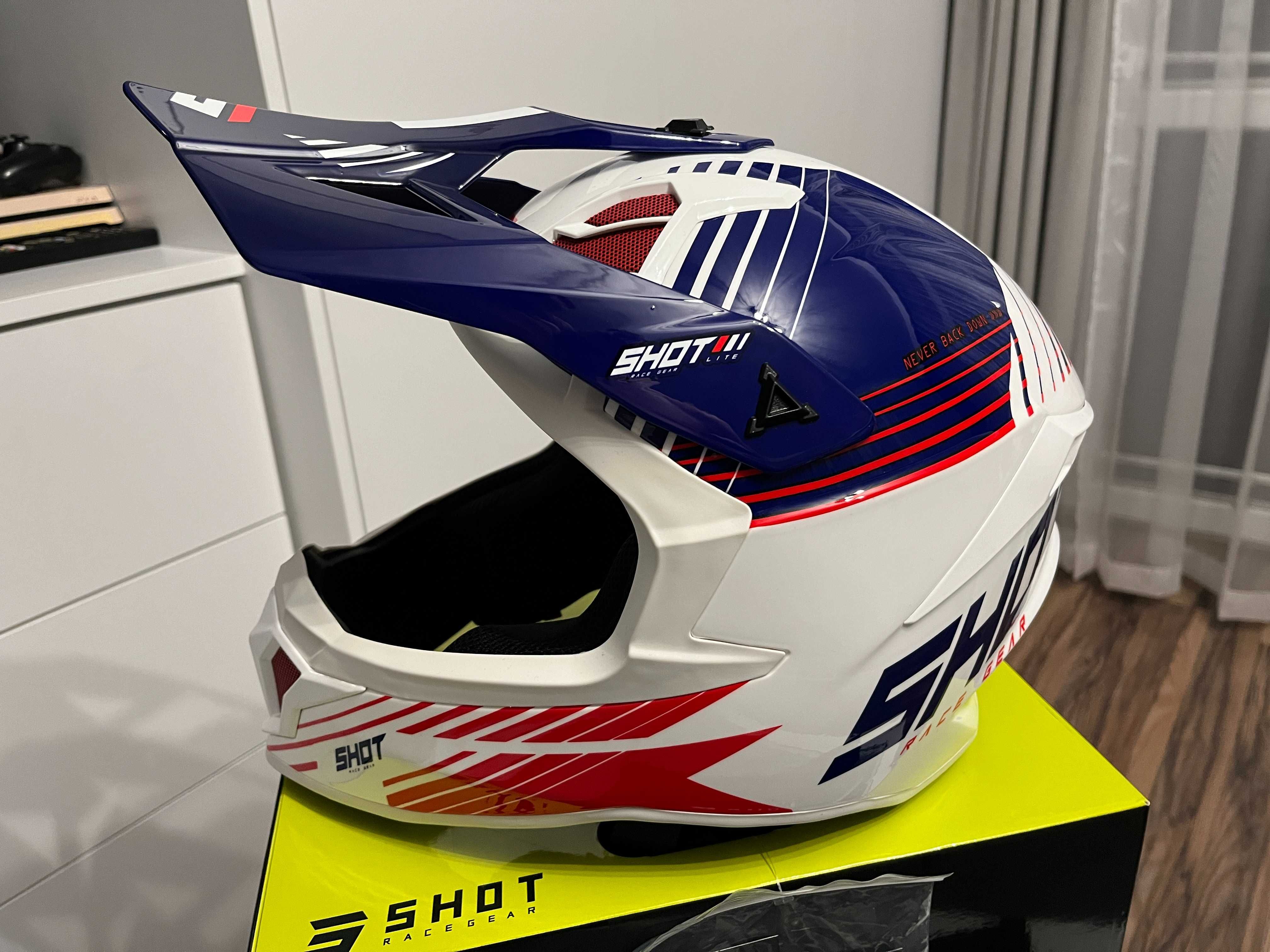Kask Shot Fury Navy Red MX (cross,quad,enduro,mtb) GWARANCJA