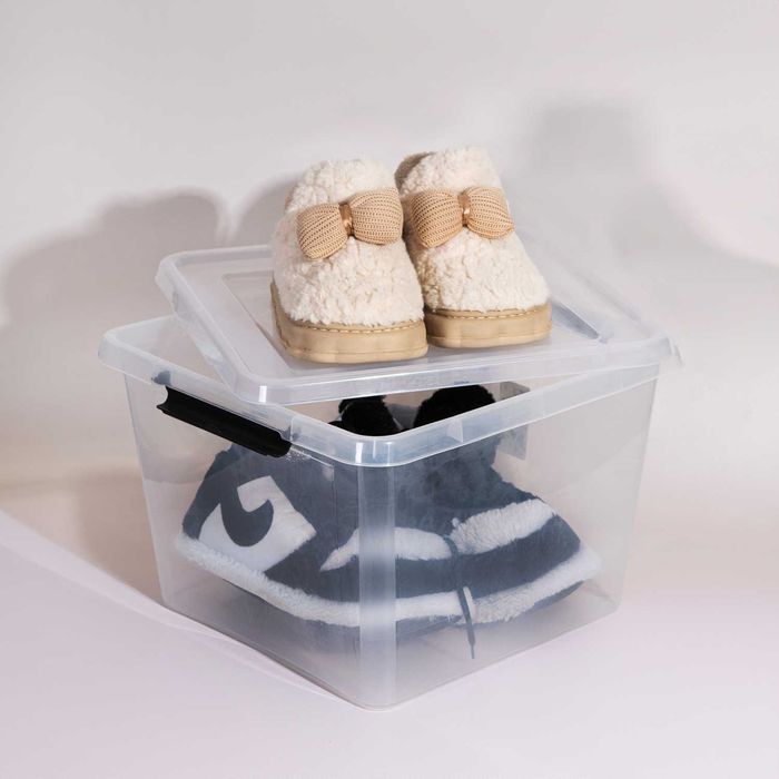 Pojemnik plastikowy 32 L organizer z pokrywką do przechowywania