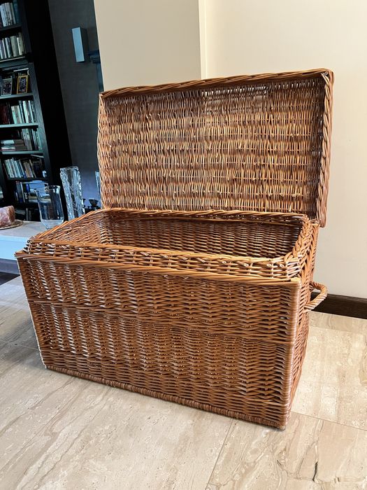 Duży kufer wiklinowy skrzynia z wikliny 90 x 53 x 53 cm