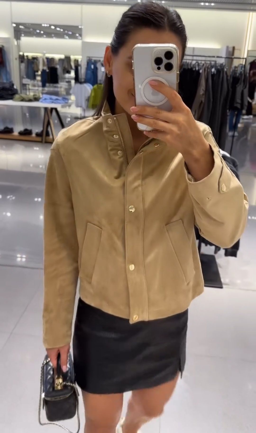 Куртка Zara замша бомбер