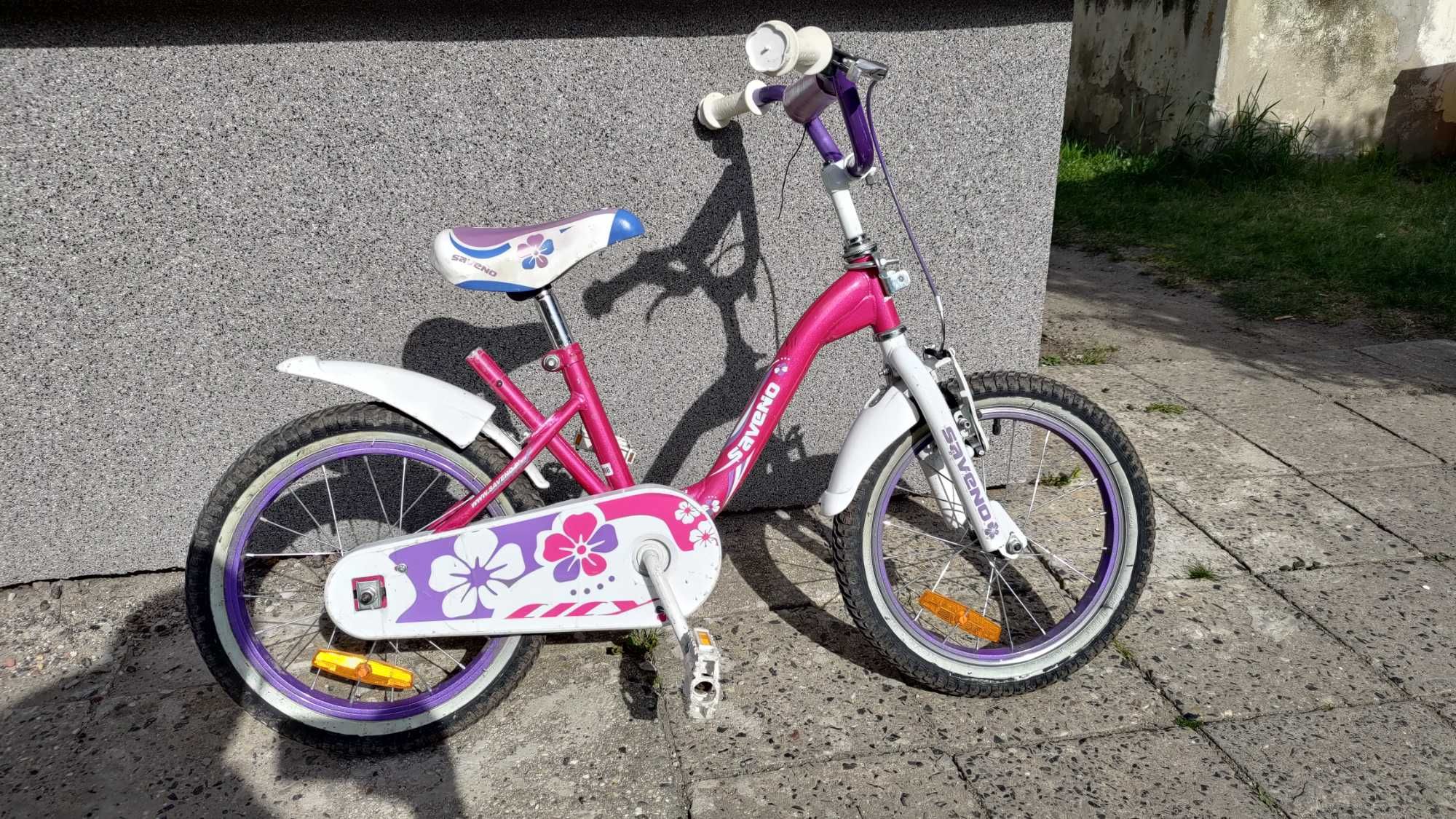 Piękny rower dla dziecka do nauki, koła 16 cali, kij do prowadzenia.