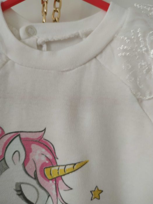 Komplet dresowy dres zestaw r. 74 68 jednorożec Unicorn + gratis