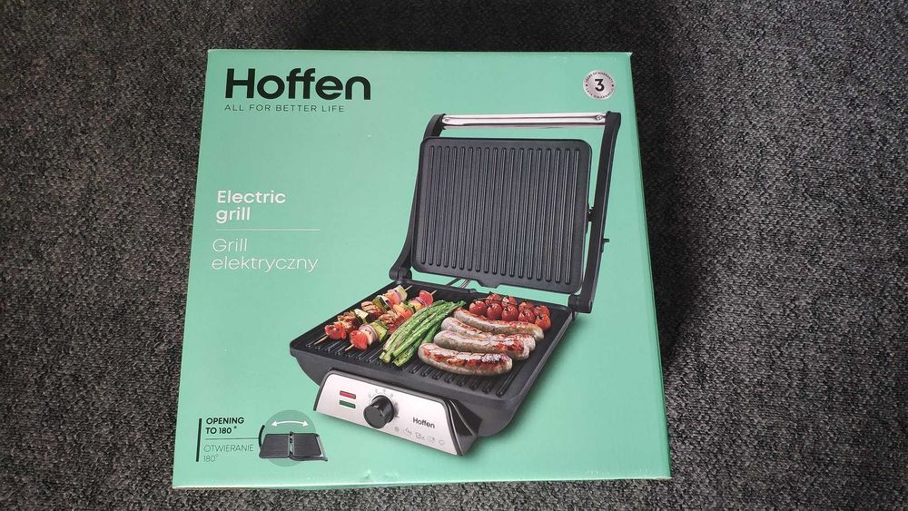 Grill Elektryczny Hoffen 2000W - otwierany 180 stopni