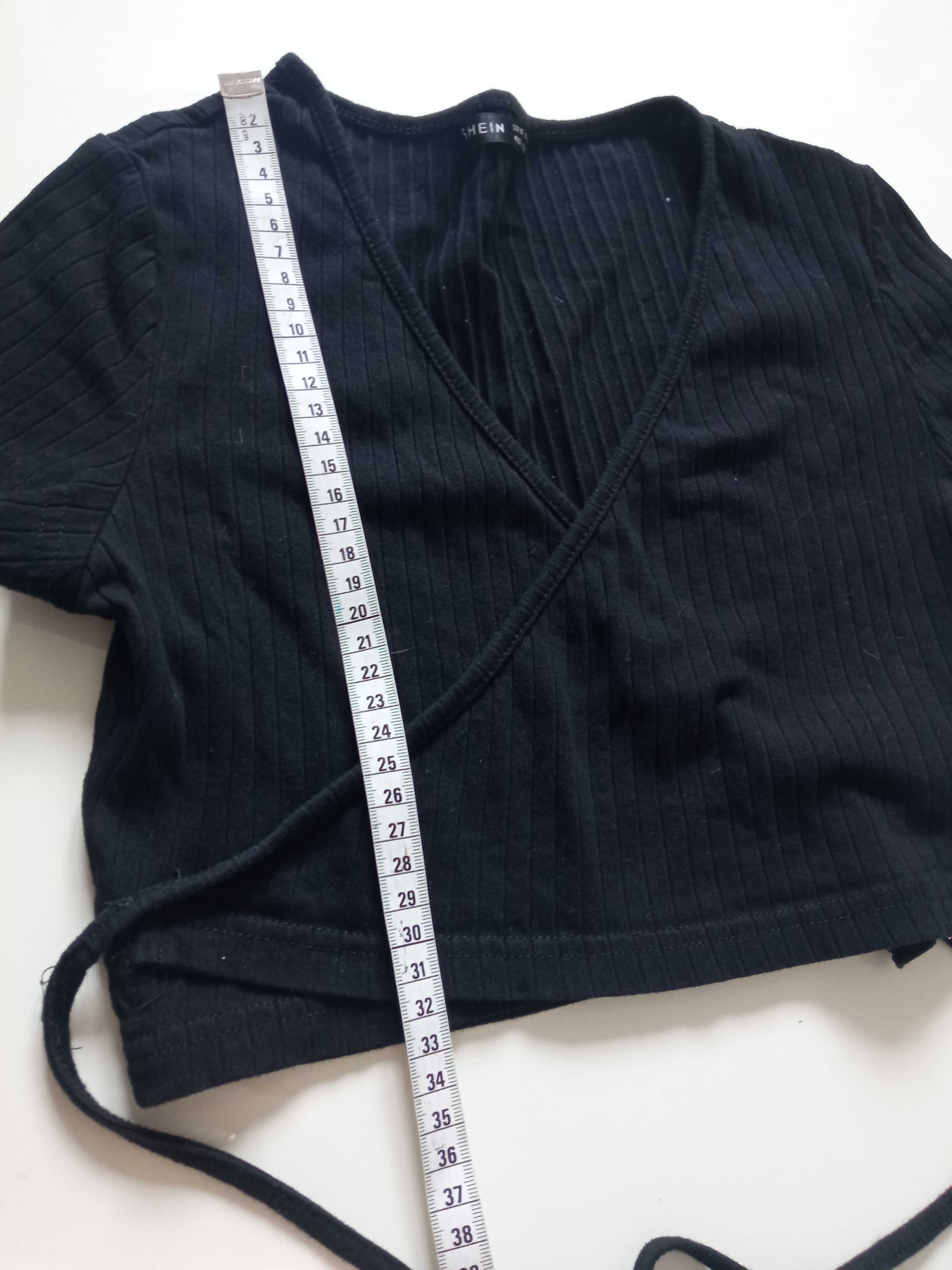 Shein krótki sweter bolerko czarne r XS