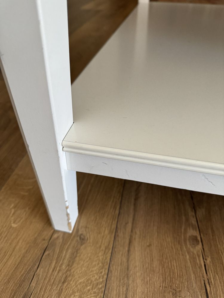 Ikea biały stół z szufladą szyba