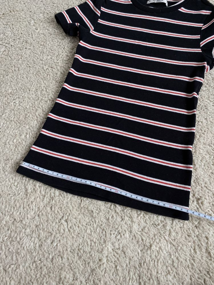 Tshirt koszulka w paski czarny biały Pull&Bear rozmiar XS 34