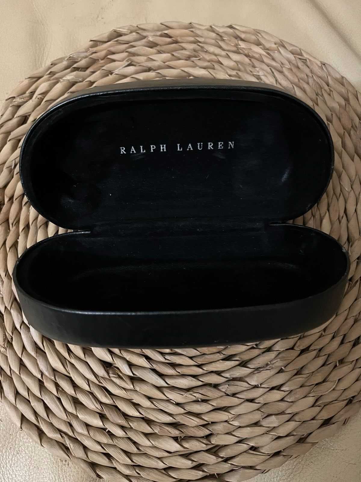 Чорний шкіряний чохол для окулярів від ralph lauren