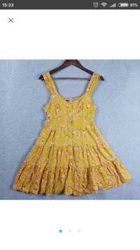 Жовте коротке плаття сарафан asos