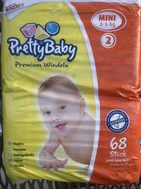 Памперси підгузки pretty baby 2 3-6 кг 68 штук